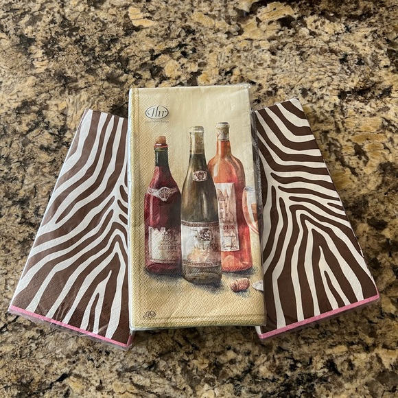 Wine and Zebra Brown guest towels - Picture 1 of 7